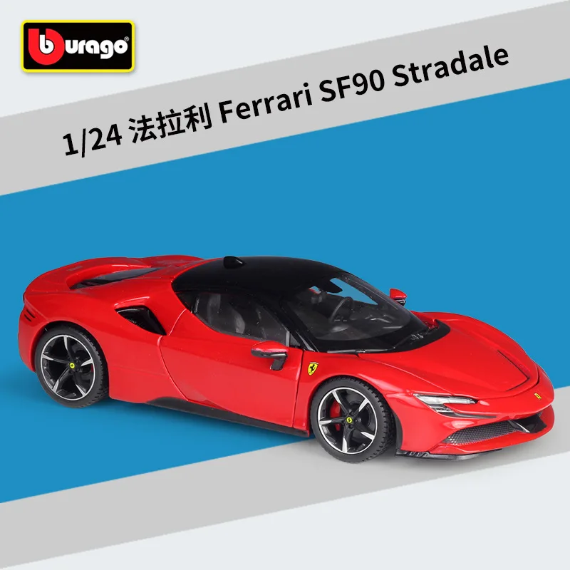 Burago 1:24 Ferrari SF90 Stradale Racing Diecast Model Car Red Collection Gift Burago 1:24 Ferrari SF90 Stradale Racing Diecast Model Car Red Collection Gift