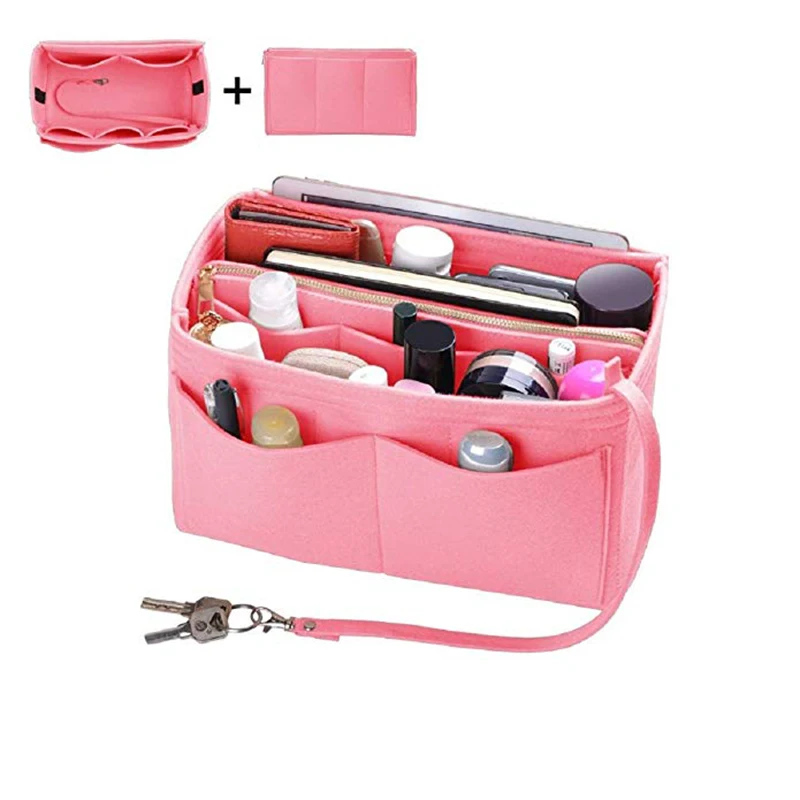 Home Storage Bag Purse Organizer Felt Insert Bag Makeup Organizer Inner Purse Portable Cosmetic Bags Storage Tote XL