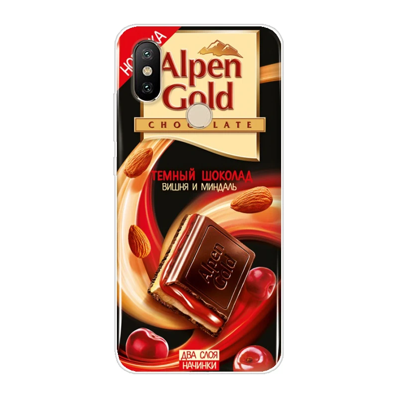 Шоколадный чехол для телефона с руссой для Xiaomi mi 8 A2 Lite A1 9 Pocophone F1, красный чехол для mi 5 Plus 6 Pro 6A 7 Note 5 6 7 Pro, мягкий чехол из ТПУ