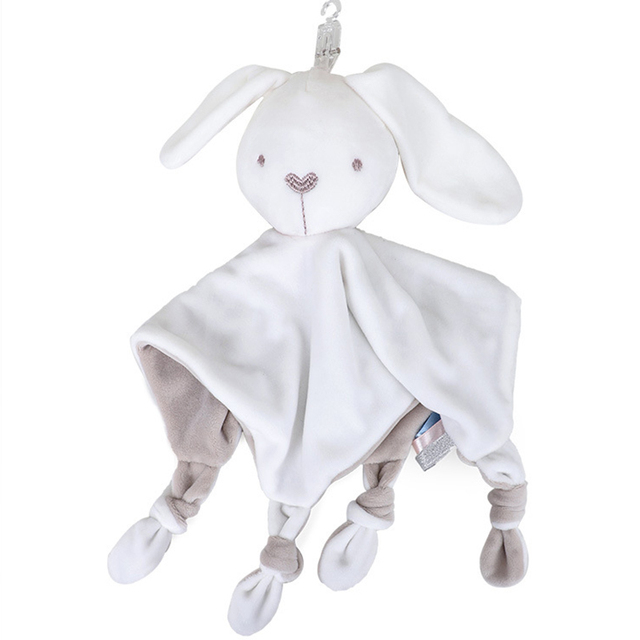 Baby Stuffed Plush Toys Infant Animal White Rabbit Soothe Appease Towel Gray Elephant Comforting Blankie Toy With Rattle