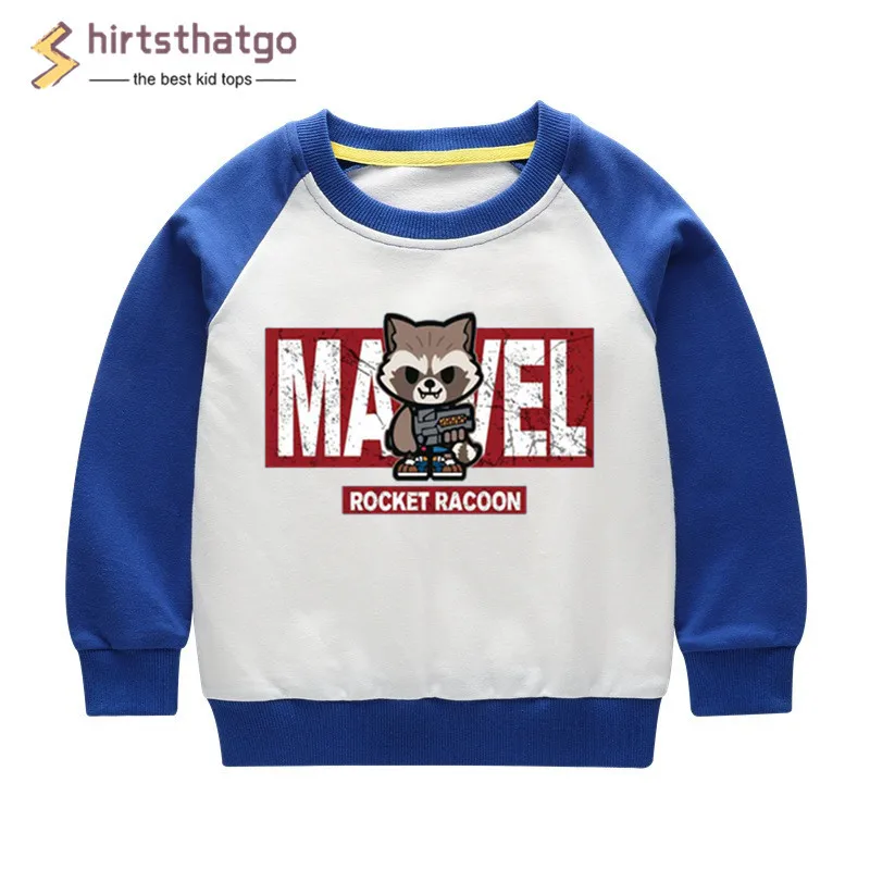 Boy Girl Rocket Racoon Funny Sweatshirts Kid Autumn Toddler Winter Clothes Kid Pullover Tops Black Friday Gift