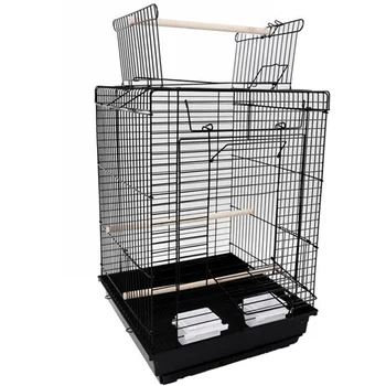 

46" Bird Cage for Small and Medium Parrots LC Iron Interactive Pet Cage with Food Cups Cockatoo Parakeet House Supplies