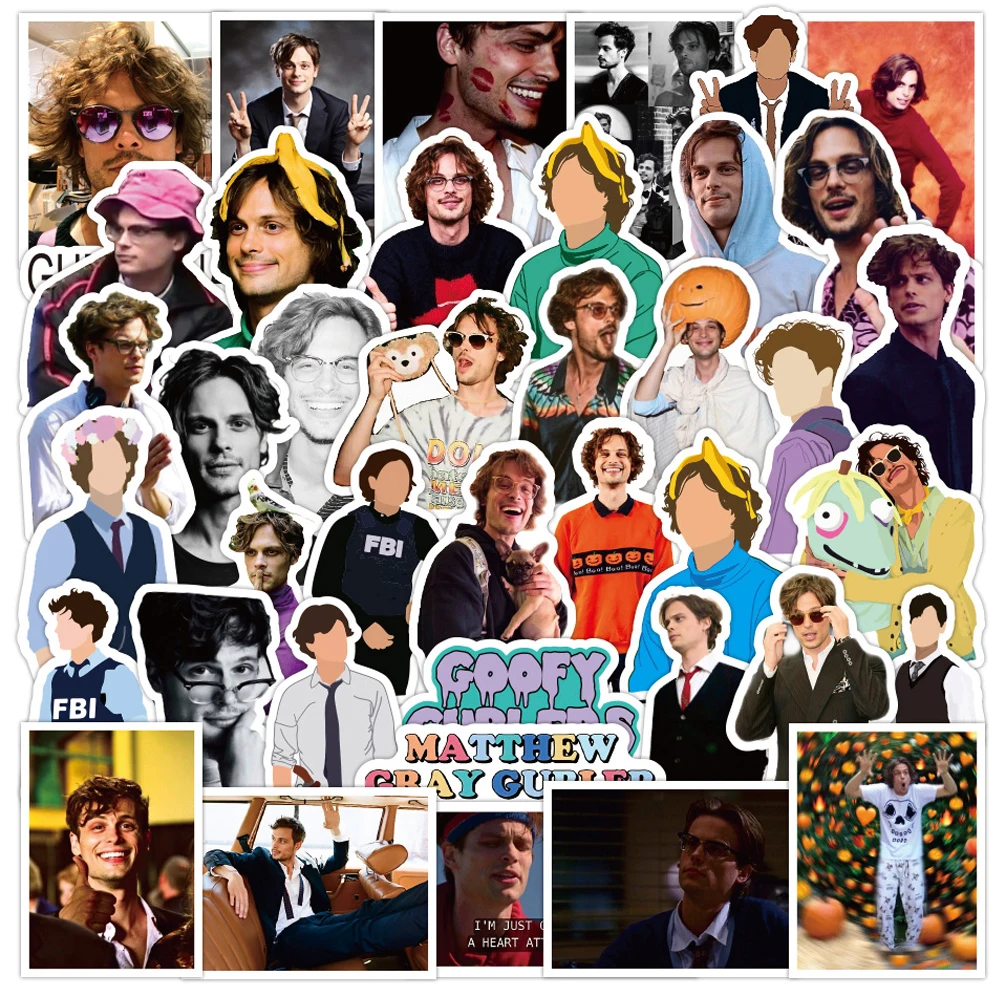 

50PCS Actor Matthew Gray Gubler Graffiti Stickers Laptop DIY Luggage Phone Guitar Waterproof Stationery Sticker Decal Kid Toy