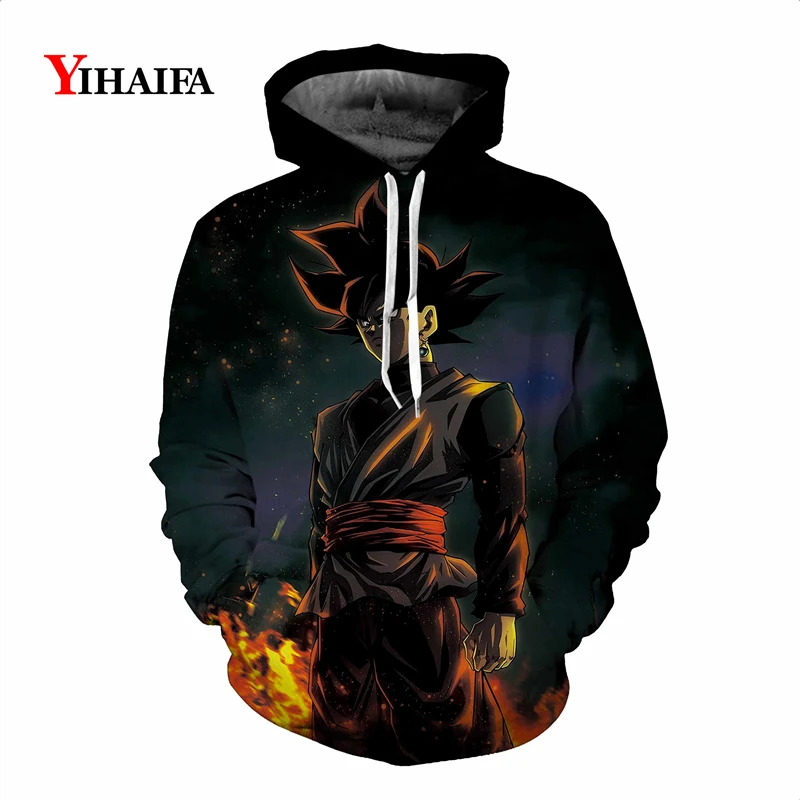 

Mens Womens 3D Sweatshirt Dragon Ball Z Anime Hoodies Black Goku Graphic Print Cartoons Pullover Tracksuit Casual Tops