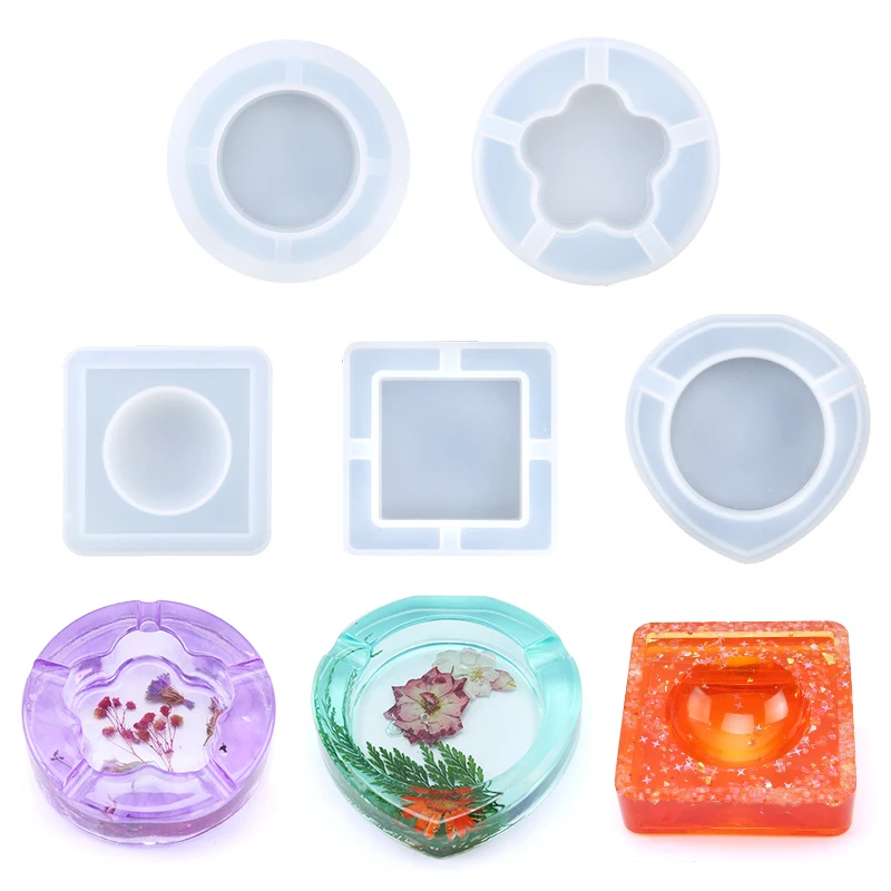 6 Types Transparent Ashtray Mold Epoxy Resin Jewelry Making Tools Round  Square Ashtray mould UV Resin Christmas Gifts Craft DIY - AliExpress