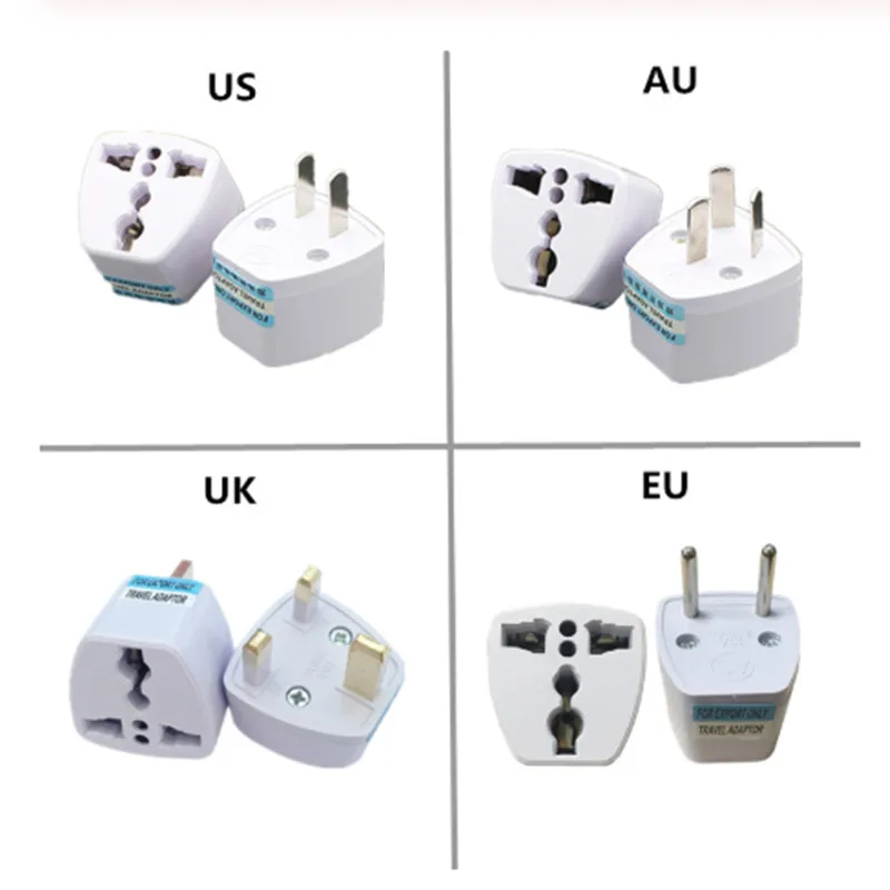 Adaptador de enchufe Universal Kr Au Us Uk Eu americano, Japón, Corea,  Rusia, alemán, enchufe de viaje, Israel, Brasil, enchufe convertidor de  energía