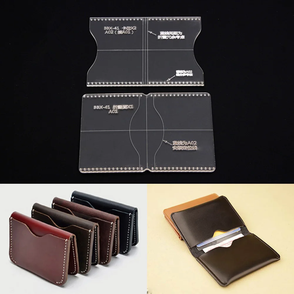 1PC Transparent Purse Leather Craft Acrylic Wallet Bag Pattern Stencil Template Tool DIY Set leather tools,leather craft tool kit,leather craft tools,leather craft tool,leather craft template