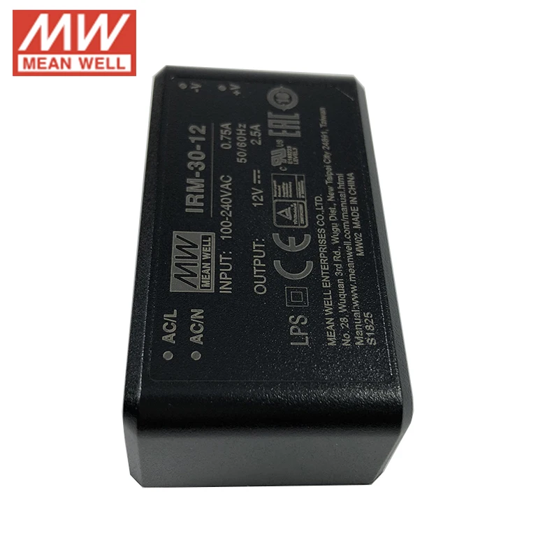 Бренд MEAN WELL представляет IRM-30-12 30 Вт PCB сборки инкапсулированный Мощность модуль 110 V/220 V переменного тока в постоянный, работающего на постоянном токе 12 В в 2.5A Meanwell модуль типа Питание БП