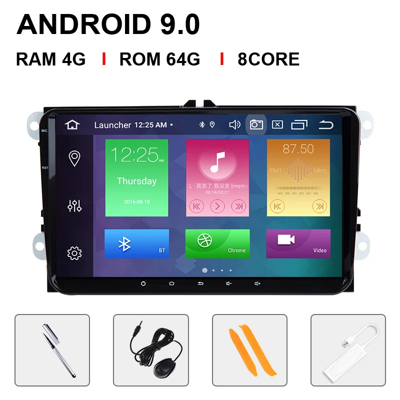 " ips DSP 64G 2 Din Android 9 Авторадио Навигация для Amarok волксаген VW Passat B6 golf 56 Skoda octavia Superb 2 OBD Carplay - Цвет: 8 Core 64ROM Carplay