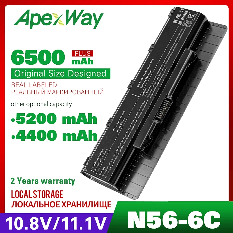 11 1 В 4400 мАч батарея для Asus A31-N56 N76 N76V N76VB A32-N56 N76VM N76VZ R401 R401J R401JV R401V R401VB R401VJ R401VM R401VZ |