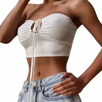 

2020 Summer New Drawstring Multi-wear Method Tube Top Camisole Women Staniki Damskie Soutien Gorge Bandeau Debardeur Femme