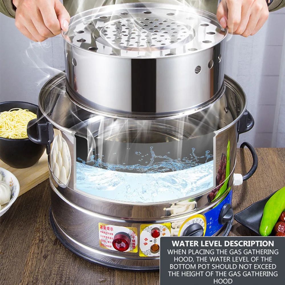 35CM Stainless Steel Large Capacity Electric Steamer Small Steamed Bun Steamer With Four Layers Dumplings Steam Oven 5