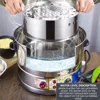 35CM Stainless Steel Large Capacity Electric Steamer Small Steamed Bun Steamer With Four Layers Dumplings Steam Oven 5