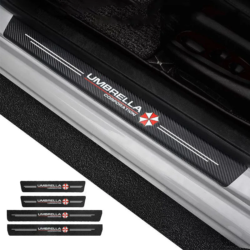 4Pcs Car Carbon Fibe Stylingr Door Sill Protector Sticker Decal For Mercedes Benz W212 W203 W204 W124 W210 W163 W639 Smart 453 | Автомобили