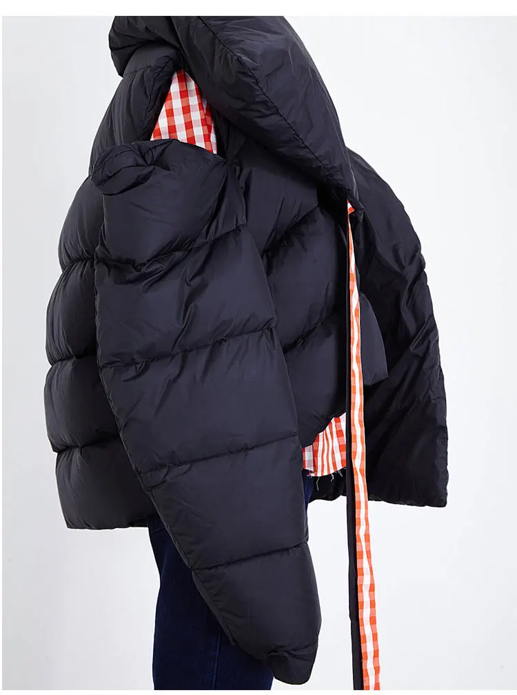 Необычная ниша nutral пушистый пуховик на утином пуху женская зимняя новая мода большой отворот толще теплый personalitcoat wq2511
