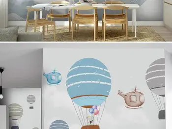 

TV back wall decor deep 5D embossedNew Custom large mural 3D wallpaper Cute Nordic style hydrogen balloon child bedroom mural