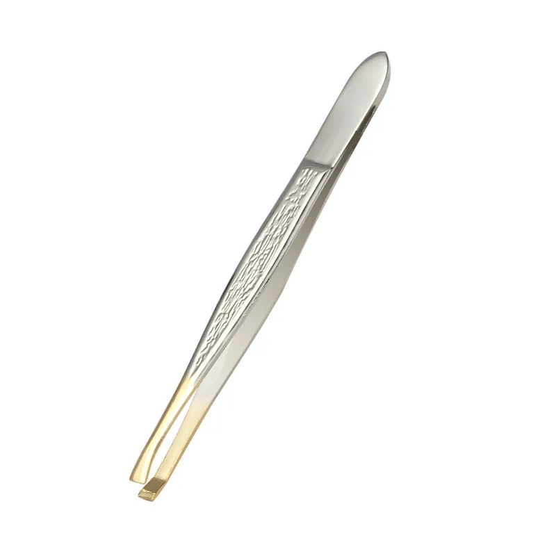 Eyebrow Tweezer Clip for Trimming Face Hair Removal Tools Stainless Steel Slant Tip Flat Tip