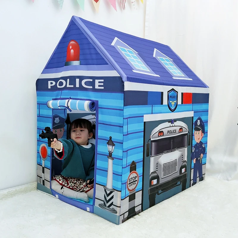 Carpas de juguete para niños, tienda para interiores y exteriores, camión de bomberos, autobús de policía, casa de juegos plegable para niños, regalos|Tiendas de campaña de juguete| - AliExpress