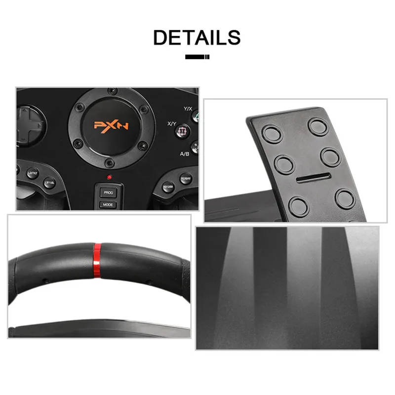  PXN V900 Game Steering Wheel for PS3 PS4 NS Switch Gaming Controller for Xbox One PC USB Vibration 