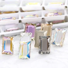 

Mirror Series Rectangle Rhinestones 5x8mm Flatback Nail Stones Korean Style Glue On Nails Glass Strass Crystals DIY Accessories