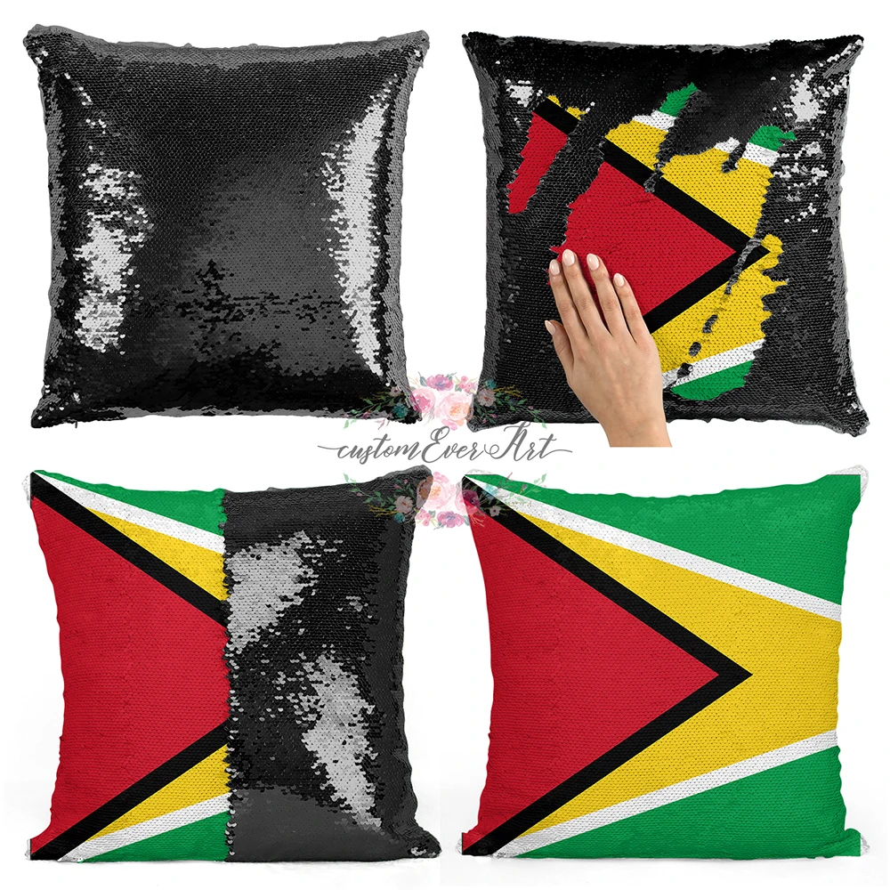 

Guyana Personalized custom picture pillow coverï¼Œhome pillow reversible mermaid sequin pillow case cover