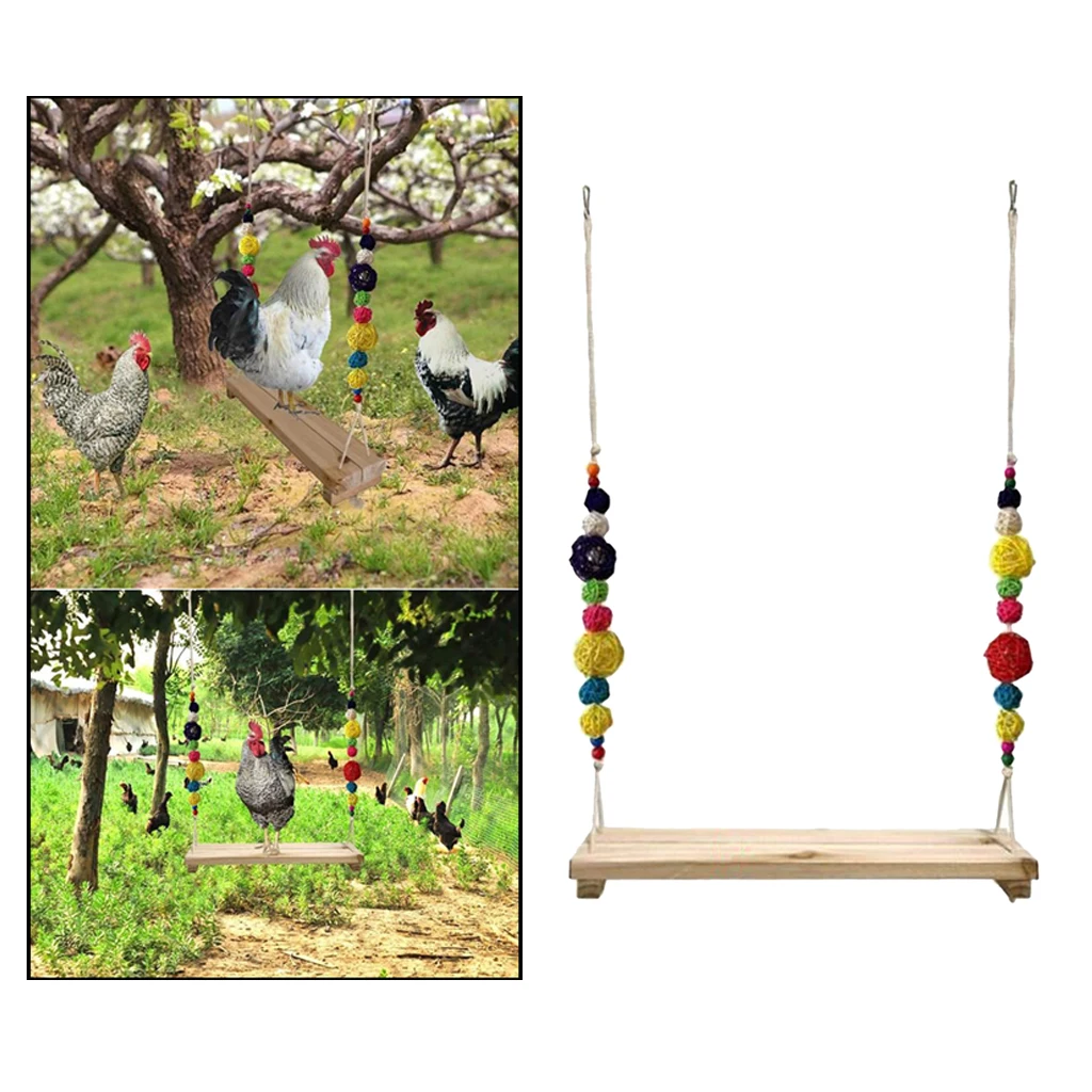 47'' Large Chicken Swing Chicken Toy for Large Bird Parrot Hens Macaw Trainning
