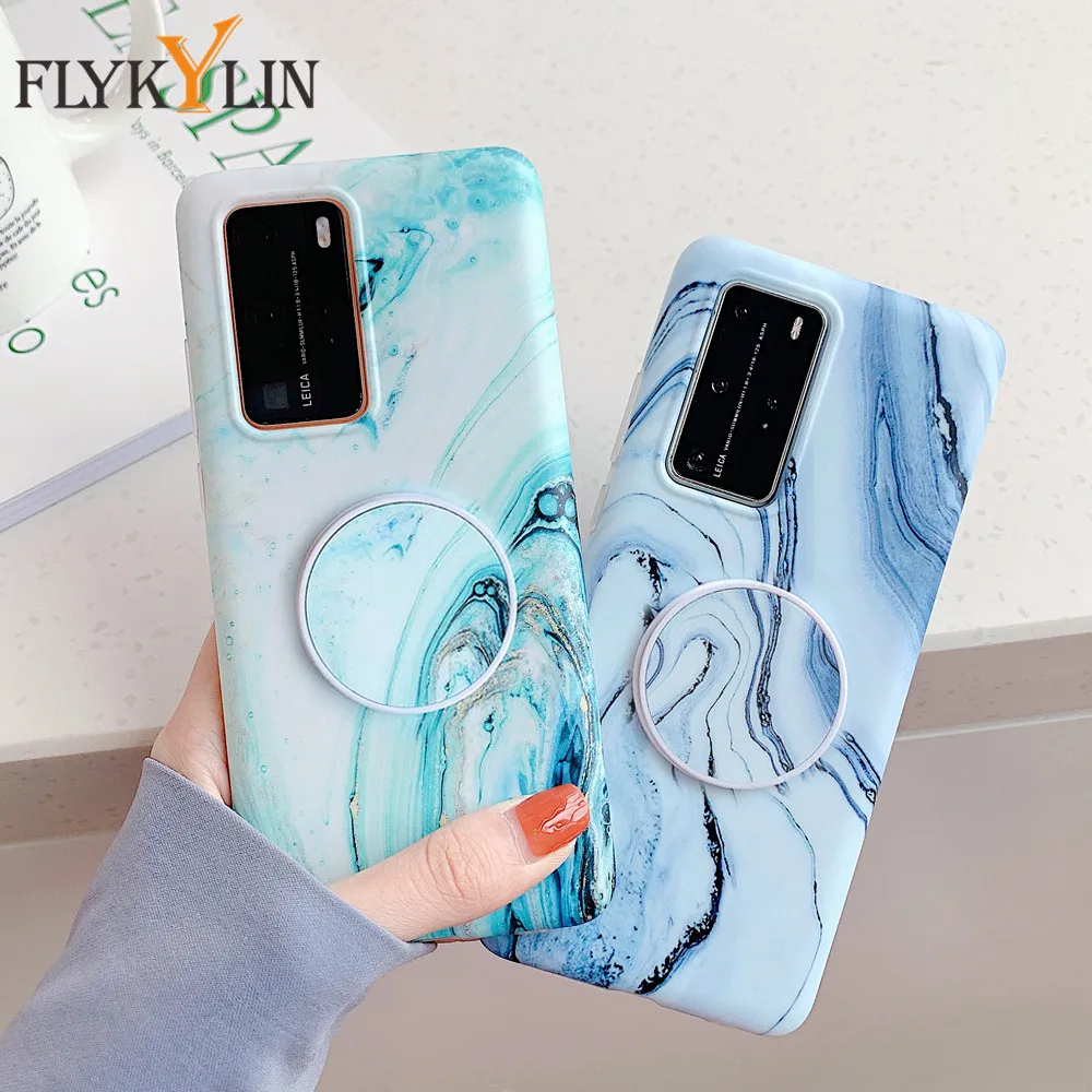 FLYKYLIN градиентный мраморный чехол для Huawei P40 P30 P20 Mate 30 20 Lite Nova 3e 4e мягкая IMD задняя