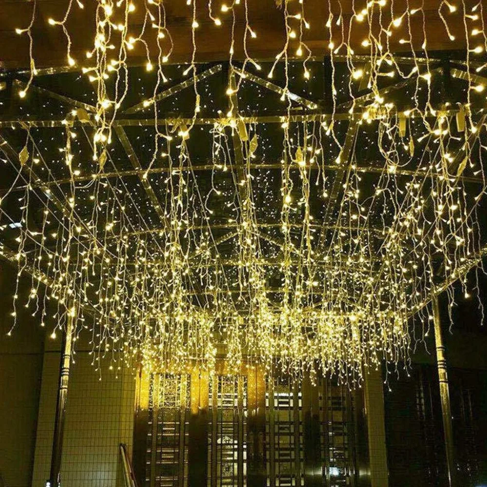 Christmas garland New Year`s garland 5x0.8M 216pcs led lights curtain lights string ice lights luces para botellas 30N13 (13)