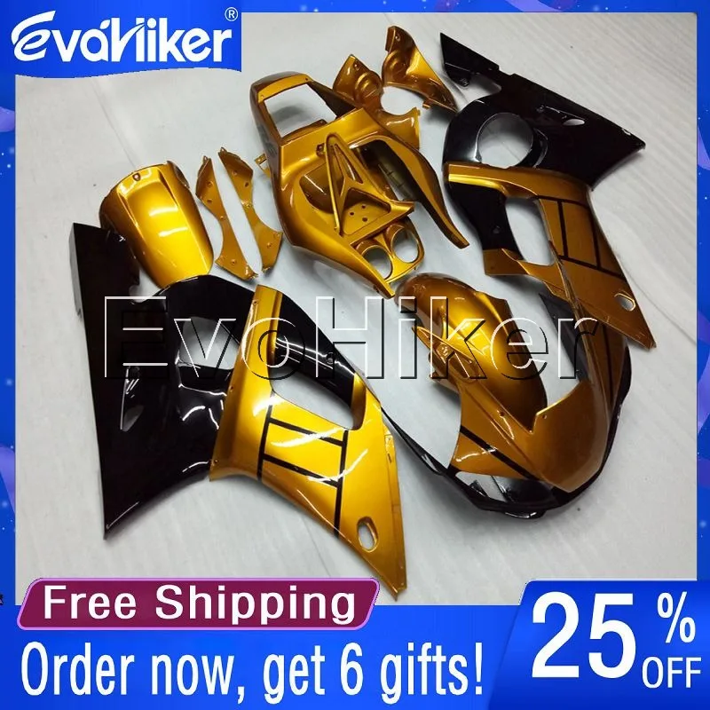 

Custom motorcycle fairing for YZF-R6 1998 1999 2000 2001 2002 motorcycle plastic cover gold+gifts