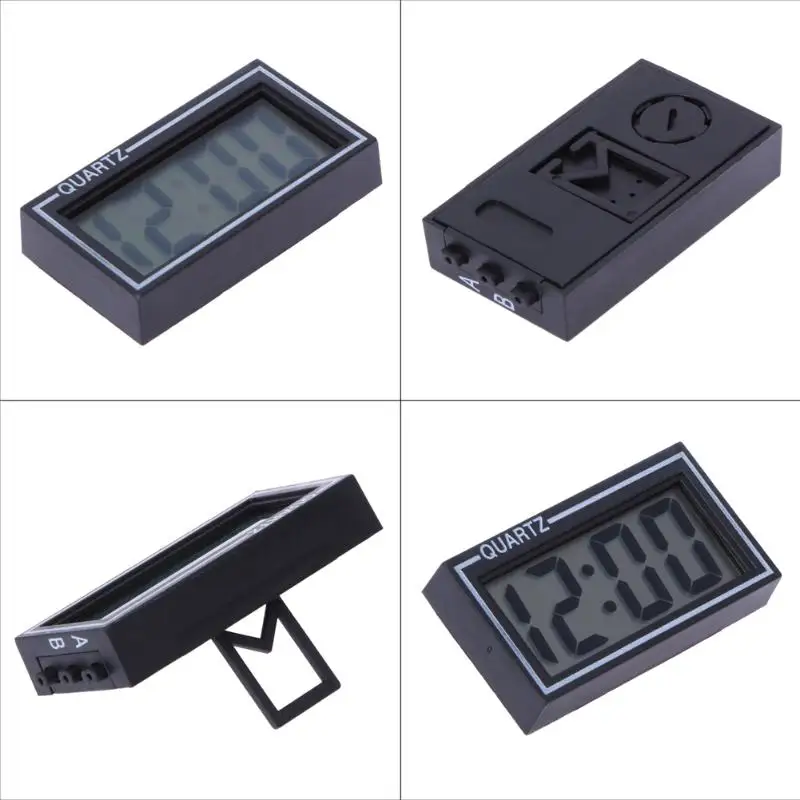 Мини освещенные Цифровые Автомобильные часы черные электронные цифровые часы Авто Грузовик приборная панель Дата Время Календарь