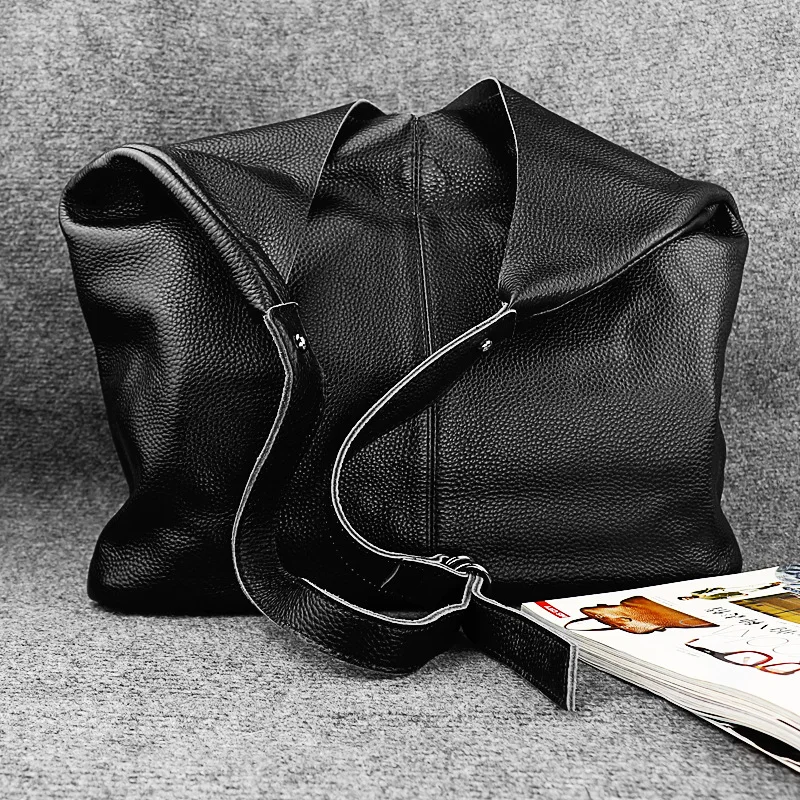 

Factory Direct Selling First Layer Soft Leather Shoulder Bag Casual Large Bag Europe And America Fashion Large Bag Shoulder Cros