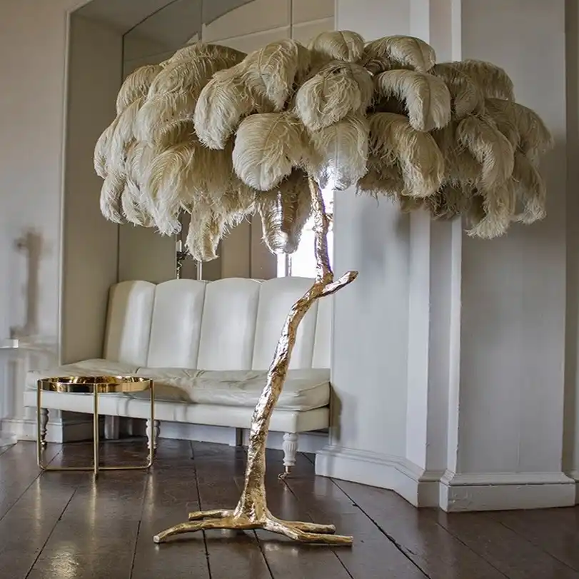 standing feather lamp