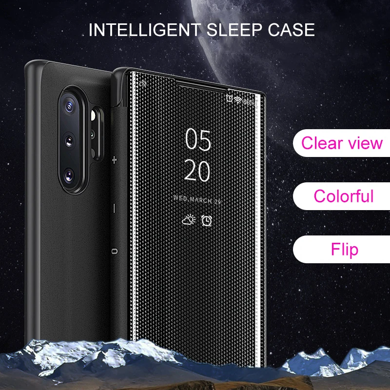 Умный зеркальный флип-чехол для Samsung Galaxy S8 S9 S10 Plus e 5G S10E Прозрачный чехол для Samsung Note 8 9 10 Pro A7 откидной Чехол