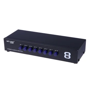 

8 Ports RCA Video Audio AV Switch Switcher Selector 8 In 1 Out TV Splitter Box