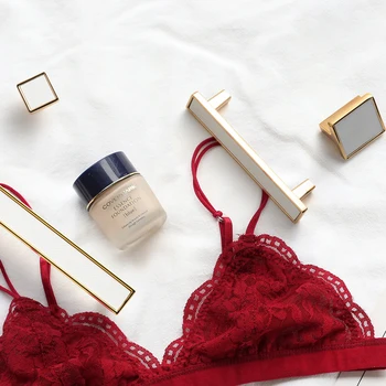 

European style Luxury White Genuine Leather Polished Kitchen Gold Cabinet Handles Drawer Pull Furniture Hardware Dressing Tables