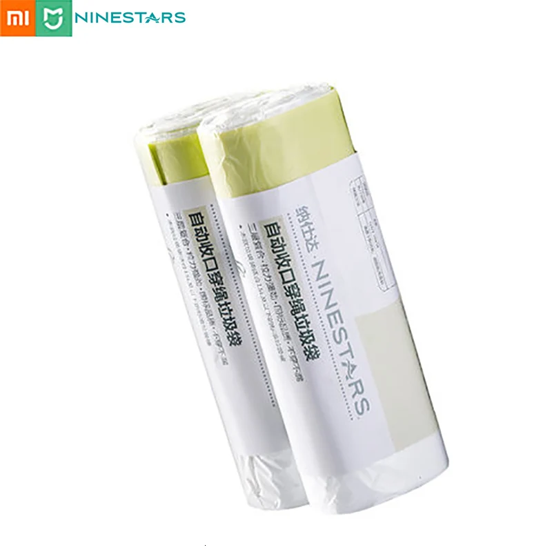 2ROll 60pcs Новое прибытие Xiaomi Мини NINESTARS Смарт мусорный бак движения Сенсор Авто уплотнительная светодиодный индукции крышка мусорное ведро 7/10L дома Ashcan ящики - Цвет: 2ROll 60pcs