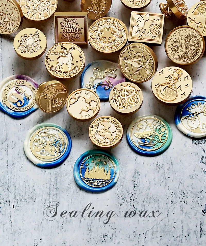 Wax seal seal metal head Curlicue 26 European letter seal head with crown DIY stamp/envelope/wedding decoration craft supplies