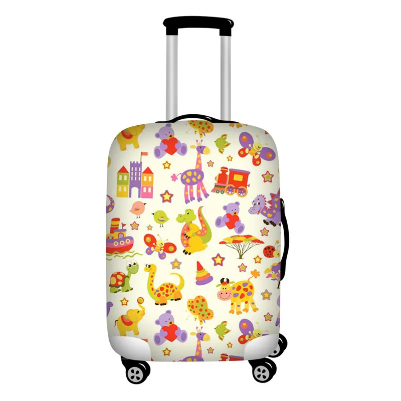 Twoheartsgirl Cartoon Floral Cat Giraffe Luggage Protective Dust Cover Waterproof 18''-32'' Suitcase Cover Traveling Accessories - Цвет: Z5468