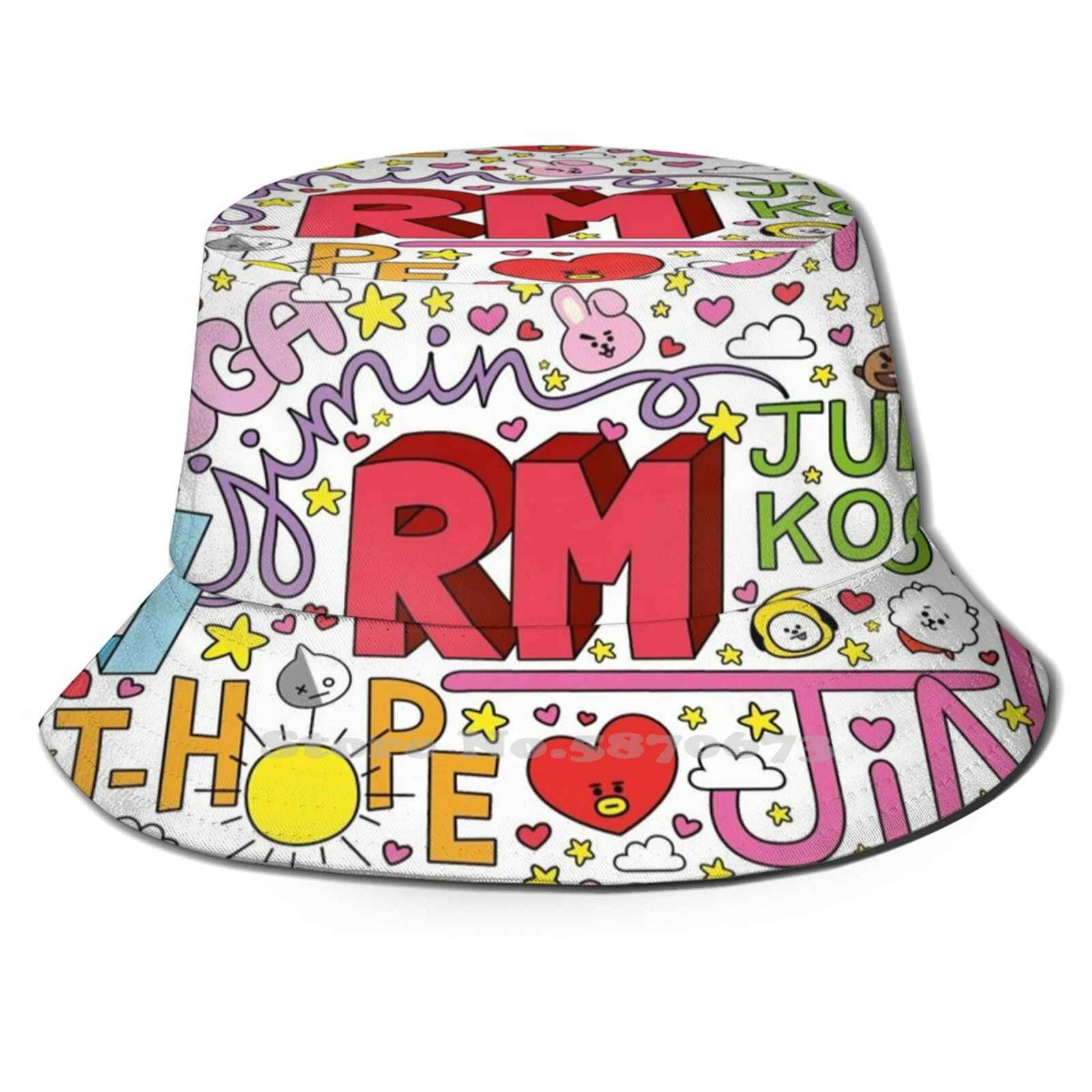 B T S' Members' Cute Names. Korean Caps Funny Beach Bucket Hats Namjoon Rm  Rap Monster Jungkook Suga Jimin V Taehyung Jhope - Bucket Hats - AliExpress