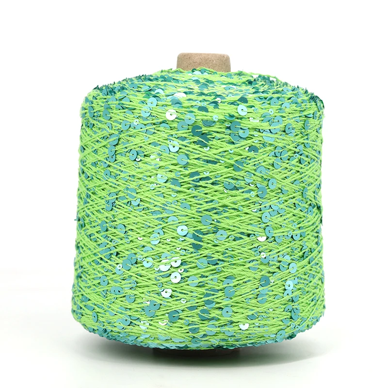 COOMAMUU Пряжа 50G/skeins Cotton Sequins Yarn 6mm+3mm Sequins Hand Knitting Yarn Thread Luxury Glitter Soft Rope DIY Material 5