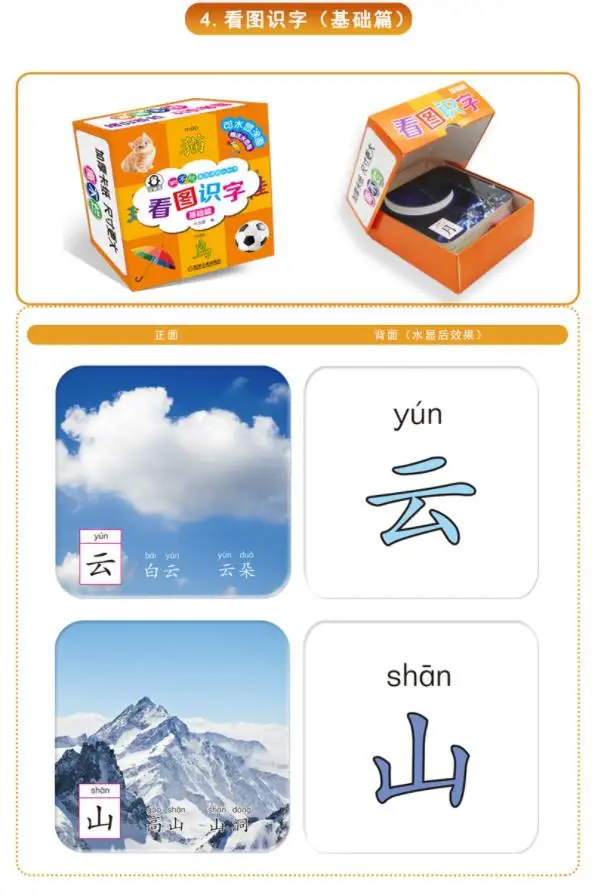 Chinese Kids Book Characters Cards Learn Chinese Hanzi Words with Colorful Pictures for Children Education books