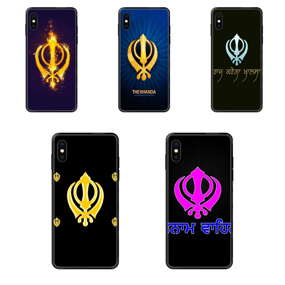 Черные Мягкие многоцветные Sikh Khanda Sikhism гибкие для Samsung Galaxy S5 S6 S7 S8 S9 S10 S10e S20 edge Lite Plus