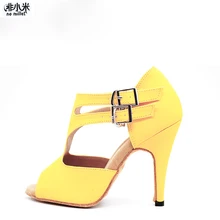 Новое поступление; туфли для латиноамериканских танцев; женские туфли для танцев на высоком каблуке; желтые туфли для сальсы для бальных танцев; женская обувь на каблуке 10 см