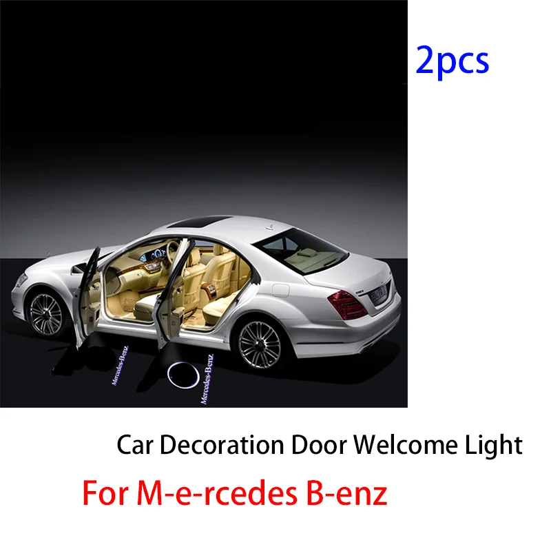 

2pcs for Mercedess Benz AMG GLC GLE E CLA GLA W204 W205 W203 W213 W176 W211 W209 SLK R171 Car Decoration Door Welcome Lamp Goods