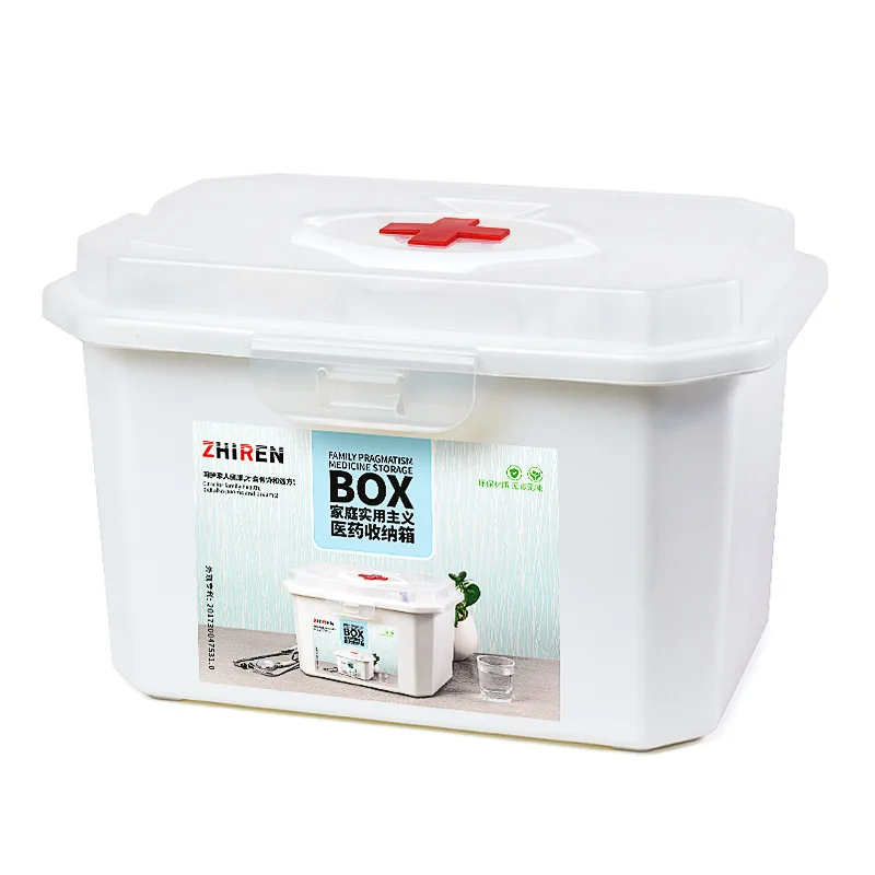 

Medicine Box Household Double Layer Large Hand Medical Healthy Medicine Plastic Storage Box First Aid Kit Household Children's