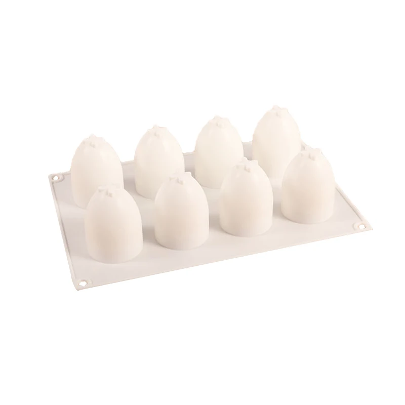 8 Cavity 3D Easter Egg Shape Silicone Cake Mold Chocolate Cupcake Mould French Dessert Truffle Mousse Decorating Tools