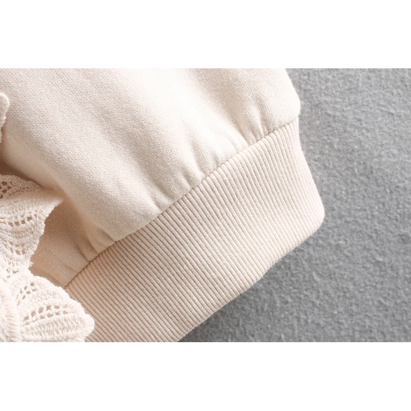 Модная женская толстовка Za, осень, повседневный однотонный пуловер с длинным рукавом и круглым вырезом, свободные женские топы