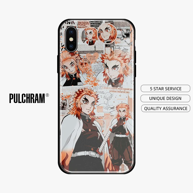 Kyojuro Rengoku Kimetsu no Yaiba мягкий силиконовый стеклянный чехол для телефона iPhone SE 6 6s 7 8 Plus