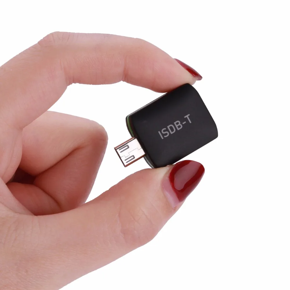Двойная антенна цифровой ISDB T Full HD спутниковый ТВ тюнер приемник Micro USB на телефоне