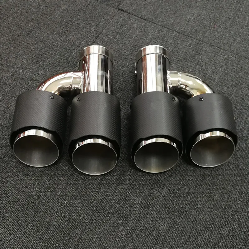 Двойной наконечник выхлопной трубы Akrapovic из нержавеющей стали для автомобиля из углеродного волокна ID 63 мм(2,") OD 89 мм(3,5") Наконечник Выхлопной Трубы для автомобиля-Стайлинг выхлопной машины